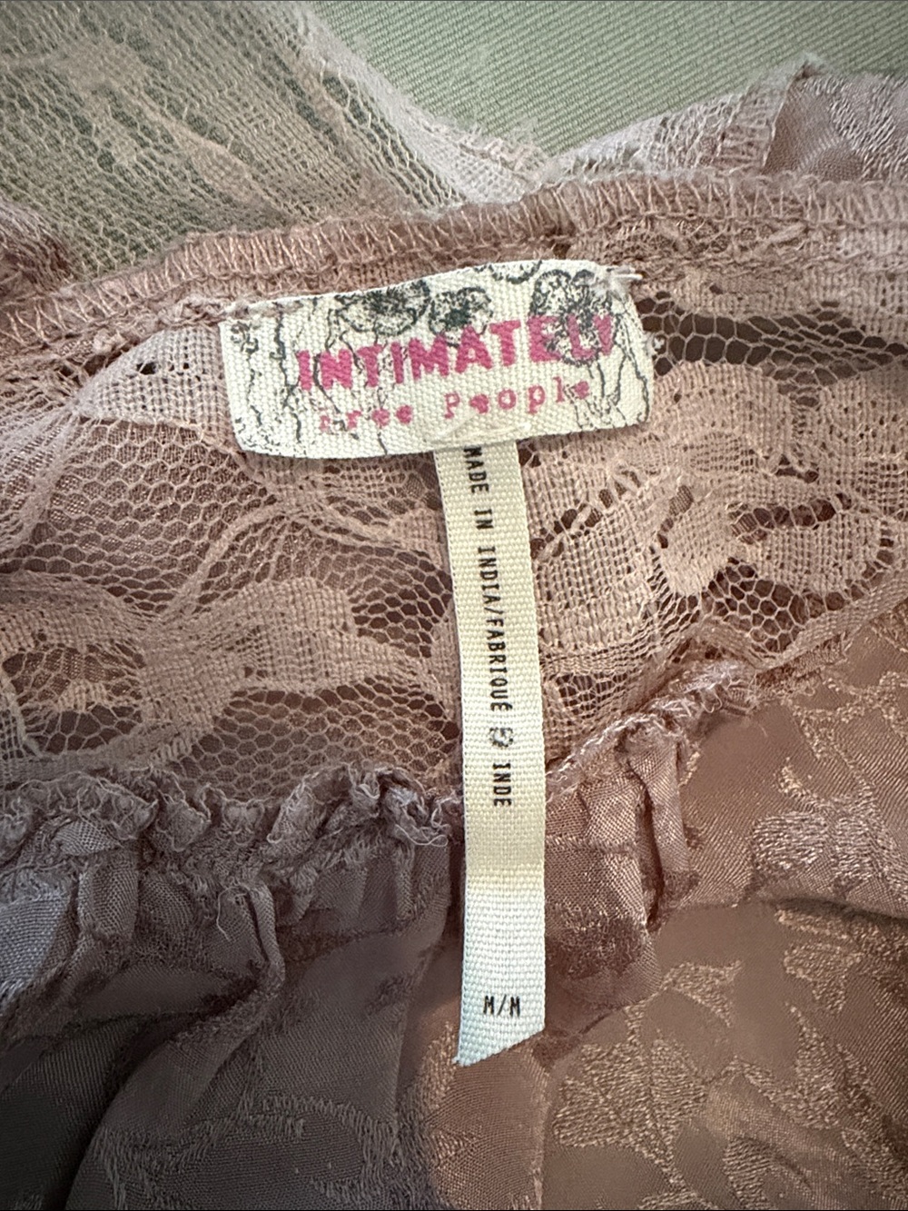 Free People Dusty Rose Lace Trim Chemise - Picture 4 of 4